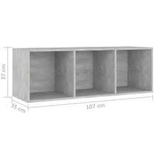 vidaXL | Mobile TV | 3 pezzi 37 x 35 x 107,5 cm - Grigio - Visualizzare 8