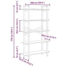 vidaXL Étagère Chêne Sonoma 100 x 33,5 x 178 cm Bois d'ingénierie - Castanho - Ver 11