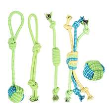 7 piezas Juguetes de correa para perros, juguetes masticables duraderos para juego interactivo con perros medianos y pequeños, ayuda a limpiar los dientes, aliviar el aburrimiento, juego de tirar, masticado poderoso, juguetes dentales de cuerda de algodón para cachorros - Multicolor - Ver 43