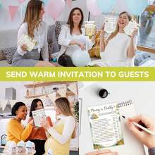 Woodamore Winnie Baby Shower Games Boy - Pooh Baby Shower Bingo Cards For 25 , Word Scramble  Who Mommy Or Daddy Game Ideas For Party Drations - đen - Xem 3