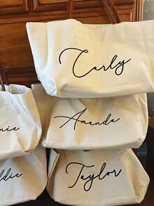 Customize A Personalized Canvas Shoulder Bag With A Custom Name, Featuring A Fixed Shoulder Strap And Snap Closure. It Is Perfect For Everyday Use, Office, Wedding Parties, Travel, And Casual Outings. It Makes A Great Gift For Friends And Family, And Is Also An Ideal Personalized Holiday Gift For Valentine's Day Or Birthdays. - Multicolor - View 5