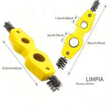 1pc Copper Pipe Cleaning Brush - 4-In-1 Internal Thread & Derusting Tool, Suitable For Pipe Installation/Welding/Brazing | Dual-Head Plumber's Brush With Deburring And Chamfering, Essential For 2026 Workshop, Industrial Pipe Maintenance, Won't Scratch Copper Pipes, Must-Have For HVAC Technicians - Multicolor - View 4