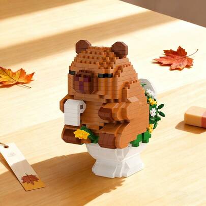610pcs Creative Capybara Model Building Blocks Set, Christmas Gift, Decorative Bricks, Valentine's Day Gift, Desktop Decor, Birthday Present