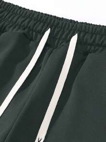 男士春秋季轻薄修身连帽衫和运动裤两件套，字母印花图案，休闲套装，带口袋和抽绳腰带，适合送给丈夫/男友，秋季街头风，通勤，户外活动，度假，凉爽天气穿着 - 彩色 - 查看 10