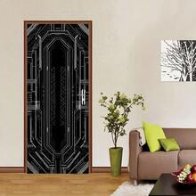 1 Set Modern Geometric Line Decor Wall Stickers, Self-Adhesive Creative Accent For Living Room, Bedroom, Entryway Background - متعدد الألوان - مشاهدة 1