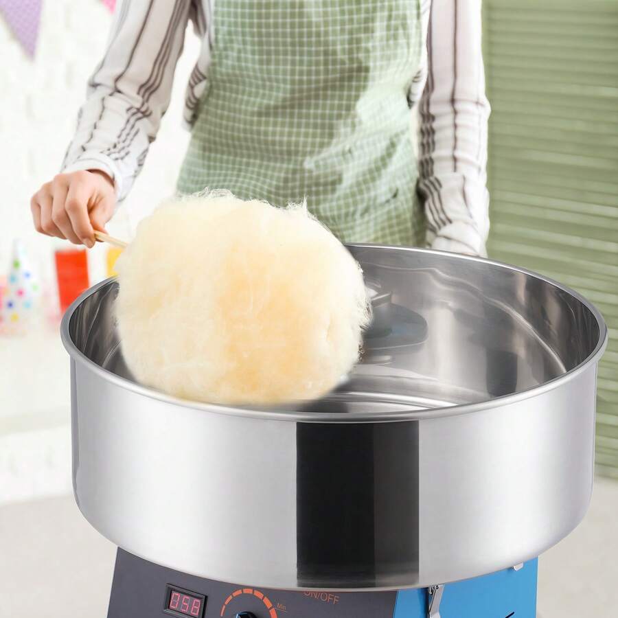Máquina eléctrica de caramelo de algodón, fabricante de hilo de caramelo de 1000W, máquina comercial de caramelo de algodón con tazón de acero inoxidable y cuchilla de azúcar, perfecta para el cumpleaños de los niños en casa, fiesta familiar (azul) - Azul - Ver 1