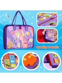 12-In-1 Busy Board - Sensory Toys, Promote Motor Skills Development - Learning Activity Book With Zipper, Buckle, Button And Lace, Suitable For Children 0+ - Ideal Birthday Gift For Boys And Girls, Random Accessory Colors Back To School - Multicolor - View 5