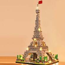 1 Set 430pcs Balok Bangunan Menara Eiffel, Bahan ABS, Balok Bangunan Warna Campuran, Balok Bangunan Landmark Kreatif, Cocok Untuk Hadiah Ulang Tahun, Liburan, dan Hari Jadi - MultiWarna - View 6