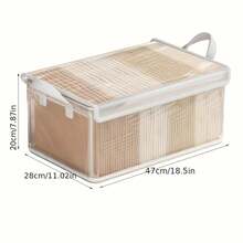 Stackable Transparent Storage Box With Lid, Space-Saving, Convenient Organization, Large Capacity With Handle, Multi-Purpose Storage Box, Thickened Storage Box, Suitable For Home, Dorm, Bedroom, Wardrobe, Etc. Valentine's Day Sunshine Travel Cooling - Clear - View 9