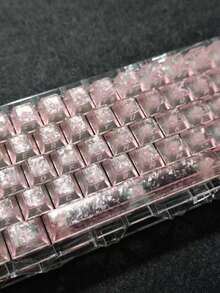 119 Keys Pink Carbon Fiber Textured Side-Printed Keycaps - Pink - View 5