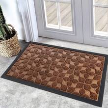 ¡RecomendadoBulijojo - Felpudo de entrada para interiores y exteriores, duradero y resistente, tapete de bienvenida de goma natural gruesa, absorbente, antideslizante, alfombra de entrada fácil de limpiar, 17 x¡Top de Temporada - Hojas verdes - Ver 10