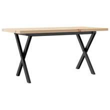 vidaXL Mesa basse cadre en X 100x50x45,5 cm madera de pin macizo acier - Marrón - Ver 2