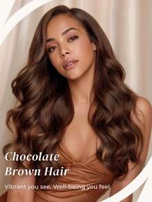 6x5 巧克力棕色无胶假发，真人发，预先拔毛，预先剪裁，4#棕色假发，蓬松波浪蕾丝前假发，真人发，预先漂白，告别打结（20英寸，6x5 4#假发） - S4 - 查看 2