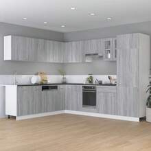 vidaXL Armoire d'angle suspendue "Lyon" Gris Sonoma 57 x 57 x 60 cm Bois d'ingénierie - Gris - Voir 3