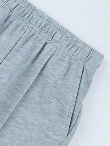 1件女童青少年休閒運動舒適寬鬆百慕大短褲，春夏秋季 - 淺灰色 - 查看 7