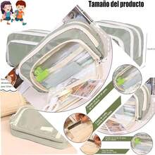 Estuche Para Lápices de Gran Capacidad,Estuche Multifuncional Para Lápices,Estuche Para Lapiceros,Estuche Para Lapiceras Escolares Niño y Niña,Bolsa Para Lápices,Bolsa Para útiles Escolares (verde) - como en la foto - Ver 1