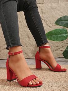 Women's High Heel Sandals, Strap High Heels, New Stylish & Comfortable Sandals - Red - View 3