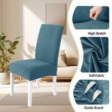 Ystyle Chair Covers With Backrest 4/6 Pieces, Kitchen Chair Covers, Stretch Chair Cover, Universal Dining Room Chair Covers, Washable Removable, Easy To Clean - Dark Green - View 3