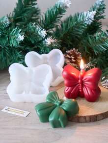 这款硅胶模具采用蝴蝶结造型，是一款立体香薰蜡烛模具，可用于制作DIY香薰蜡烛、石膏扩香石摆件、树脂浇铸等多种材料。它用途广泛，适用于节日庆典、冥想静思等多种场合，是一款极具氛围感的家居装饰品制作模具。 - 白色 - 查看 4