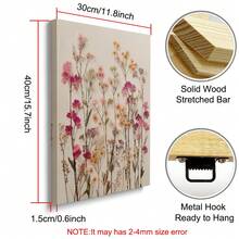 1 szt. Oprawiony/nieoprawiony plakat na płótnie z motywem kwiatowym w stylu boho, pastelowy różowy bukiet dzikich kwiatów, wydruk ścienny, odpowiedni do mieszkania, salonu, sypialni, nowoczesnego wystroju domu, stylu wiejskiego - Wielokolorowe - Zobacz 8