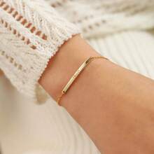 Engraved Name Bracelet With Heart, Personalized Jewelry Gift, Custom Bracelet, Customized Gift For Mom Name Bracelets, Nameplate Bracelet - Multicolor 2 - View 3