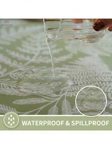 Green Leaves Rectangle Square Tablecloth, Waterproof Oil-Proof Scratch-Resistant Table Cloth, Wipe-Clean Polyester Table Cover For Dining Camping Indoor Outdoor, Multi-Size - 綠葉 - 查看 5