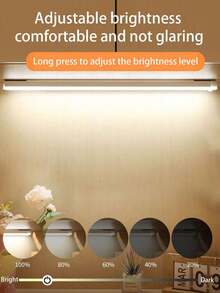 1 pieza Luz con sensor de movimiento, luz nocturna inalámbrica recargable por USB, alta luminosidad, apta para uso en interiores, lámpara LED con sensor de movimiento inteligente para gabinete, armario, dormitorio, cocina, escaleras, escritorio - Blanco - Ver 4