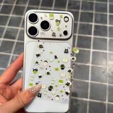 Cute Black Cat Element Lens Protection Film Soft And Cute Little Black Cat (With Heart Details), Green Apples, Cat Paw Prints, Etc., Combined With Bow Ties And Star-Dotted Pattern Stickers + Camera Lens Protection Cover Are Compatible With Apple 17 Pro/17 Pro Max Series. Camera Lens Protection Film Is Suitable For Daily Protection, Office Use, And Home Use Gift Spring - Clear - View 1