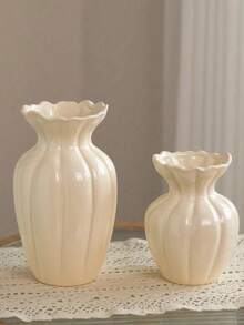 Jarrón plano con forma de O, adecuado para la decoración del dormitorio y la sala de estar - Multicolor - Ver 6