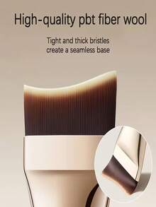 1pc Powder Foundation Brush - Tapered Flat Top Brush, Suitable For Blending Liquid, Cream Or Buildable Flawless Makeup, High Density Bristles And Ultra-Thin Head, Effortless Seamless Makeup Application, Suitable For All Skin Types, Angled Foundation Brush | Durable Handle | Makeup Brush - Multicolor - View 1