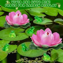 30pcs Resin Mini Green Frog Figurines, Miniature Animal Model, Fairy Garden Moss Landscape DIY Terrarium Craft Decor Accessories, Home Decoration - Green - View 4