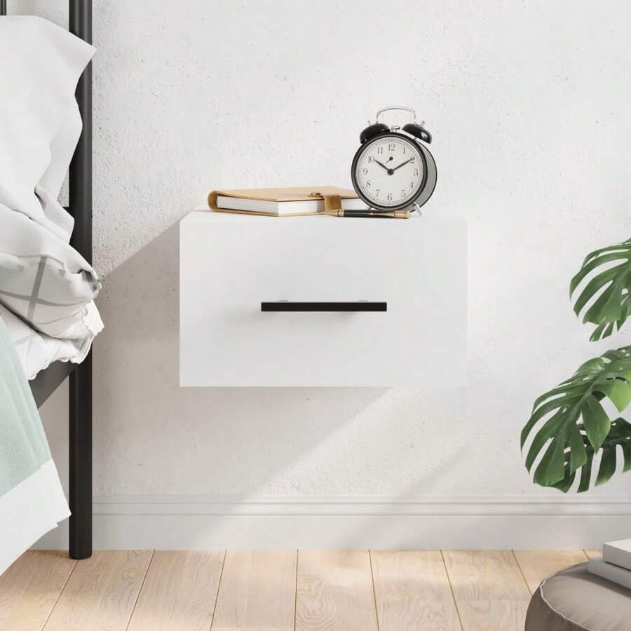 vidaXL Comodino murale bianco 35x35x20 cm - Bianco - Visualizzare 1