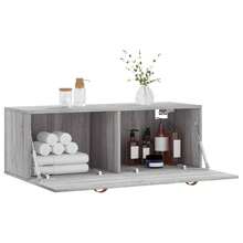 vidaXL Armario mural sonoma gris 100x36.5x35 cm ingeniería de madera - Gris - Ver 4