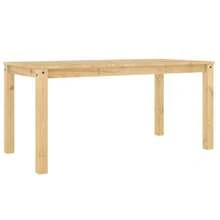 vidaXL Table à manger Panama 160x80x75 cm Bois massif - Tabac - Voir 6