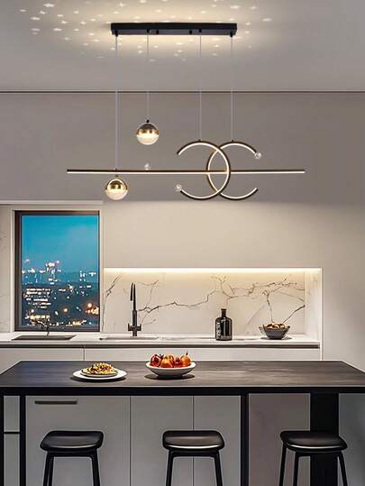 Lámpara colgante moderna y elegante para comedor con efecto de refracción de luz de estrellas, iluminación LED de 3 colores, 110-240V, adecuada para dormitorio, pasillo, bar y sala de estar, lámpara decorativa cálida para el hogar