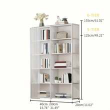 Boekenkasten - Zwarte dubbele rij 12 lagen - Bekijken 5