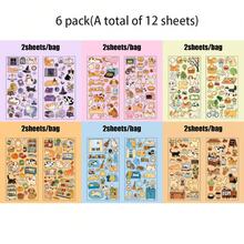 2张/包 可爱动物造型贴纸，适用于剪贴簿、笔记本、相框、笔记本电脑、水杯、杂志、铅笔盒、桌面、返校用品、剪贴簿用品、趣味贴纸、笔记本电脑贴纸、Kindle手机贴纸 - 彩色 - 查看 19