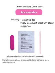 糖果色3D手工雕刻花朵图案100%纯手工制作按压式美甲贴片10片装杏仁法式美甲设计手工美甲水波纹美甲装饰可重复使用假指甲片DIY美甲产品四季美甲用品 - 彩色 - 查看 6