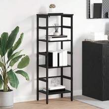 vidaXL Étagère Chêne noir 40 x 29,5 x 115 cm Bois d'ingénierie - Noir - Voir 1