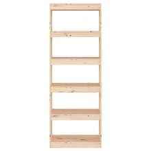 vidaXL Biblioteca/separador de piezas 60x30x167,5 cm pin macizo - Marrón - Ver 3
