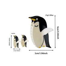 3件套女士可爱动物元素仿企鹅发夹，迷你款和大号款，马尾辫发圈，发饰，适合日常佩戴，波西米亚风，可爱派对女士发爪，优雅发夹 - 彩色 - 查看 3