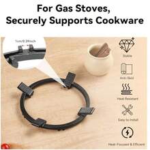 WANGYUANJI 11" Traditional Round Bottom Iron WokCast Iron Wok Ring For Gas Stove 8.3" Non-Slip Wok Support Rack - As Pic - View 3