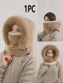 1PC Hat Women's Winter Scarf Integrated Mask, Ear Protection, Windproof, Warm Riding, Plush Riding, Electric Bike Riding, Thick Hood, Windproof, Cold Proof, Warm Keeping, Winter Preparation Artifact - A - View 11