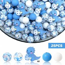 25/42/64颗3D恐龙及恐龙蛋系列硅胶珠套装 - 粉色、红色、蓝色、绿色恐龙及恐龙蛋造型设计 - 可爱动物造型珠子 - 非常适合DIY制作钥匙扣、项链、手链、装饰笔、珠宝和吊坠 - 适合作为节日和生日礼物 - 恐龍系列 - 查看 14