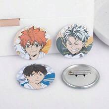 1pc Haikyu Badge, Emoticon, Tin Laser Sticker, 58mm Badge, Pin, Brooch, DIY Button Craft