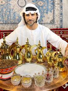 Stainless Steel Middle Eastern Pot, Arabic Coffee Pot, Warm Water Kettle, Tea Pot, Palace Pot - Multicolor - View 9