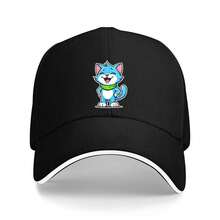 1 Piece Blue Cat Truck Hat - Adjustable Elastic Baseball Cap With Smiling Blue Cat Design, Lightweight Non-Stretch Fabric, Suitable For Outdoor Sports, Casual And Theme Activities - Unisex Hat, Cat Hat, Sports Accessories, Playful Design, Durable Headwear, Fun And Fashionable, Hand Washable, Fashion Enthusiast - 黑色 - 查看 3
