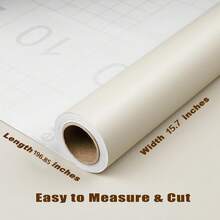 1 Roll Of Modern Minimalist Beige Matte Texture Vinyl Self-Adhesive Wallpaper/Waterproof Detachable Wallpaper/ Suitable For Countertop Furniture Shelf Liner / Wardrobe Desktop Decoration Renovation/Sticky Wallpaper/Home Deccor, Wall Decor, Room Decration - Beige - View 9