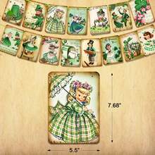 1 Set St. Patrick's Day Decorations - Vintage St. Patrick's Day Banner, Clover Clover St. Patrick's Day Wreath, Irish Party Supplies, 15 Pcs Lucky Clover St. Patrick's Day Decor For Holiday Home Decor - Multicolor - View 8