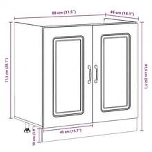 vidaXL Armadio da cucina con contenitore Kalmar Blanc 80 x 46 x 81,5 cm - Bianco - Visualizzare 8